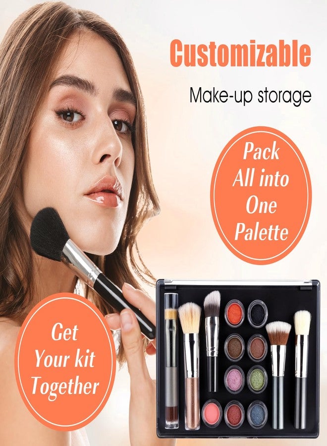 Tobeelec 4 Pack Small Magnetic Makeup Palette with Clear Top, Empty Eyeshadow Pan Dispensing Storage Box for DIY Cosmetics Lipstick Blush Powder - 7.7"X4.3" - Image 4